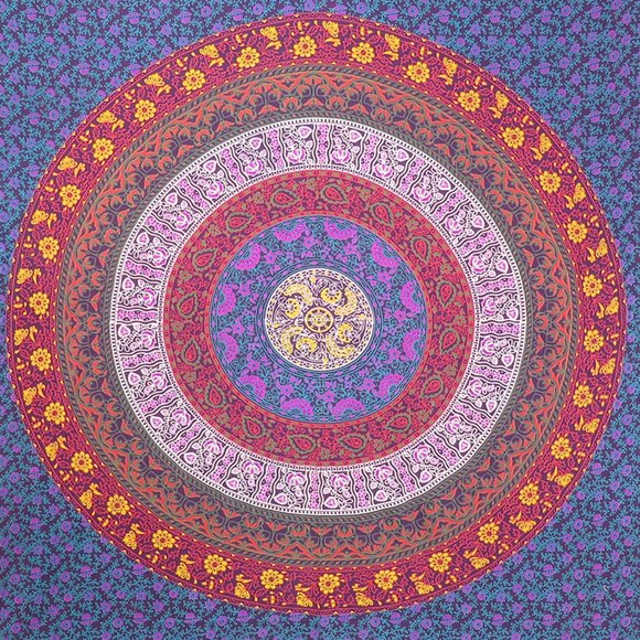 Oussum MultiColor Cotton Boho Mandala Tapestry for Home Decoration - Picture 2 of 3
